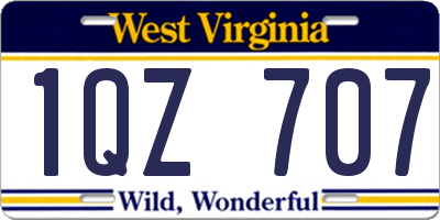 WV license plate 1QZ707