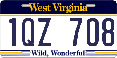 WV license plate 1QZ708