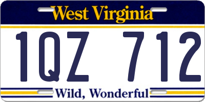 WV license plate 1QZ712