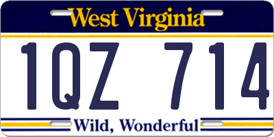 WV license plate 1QZ714