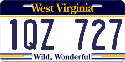 WV license plate 1QZ727