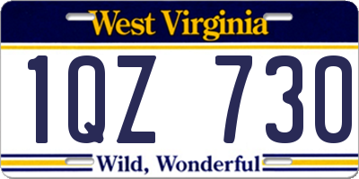WV license plate 1QZ730