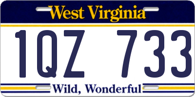 WV license plate 1QZ733
