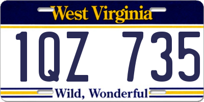 WV license plate 1QZ735