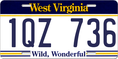 WV license plate 1QZ736