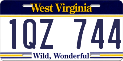 WV license plate 1QZ744