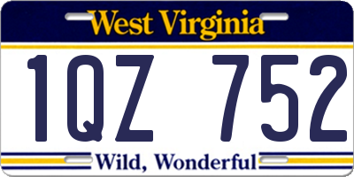 WV license plate 1QZ752