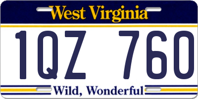WV license plate 1QZ760