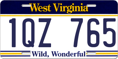 WV license plate 1QZ765