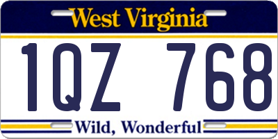 WV license plate 1QZ768