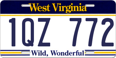 WV license plate 1QZ772