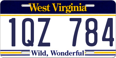 WV license plate 1QZ784