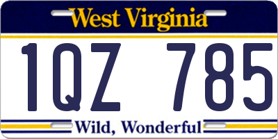 WV license plate 1QZ785