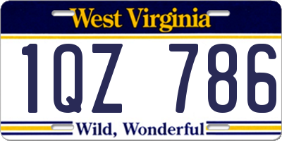 WV license plate 1QZ786