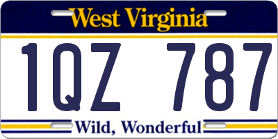 WV license plate 1QZ787