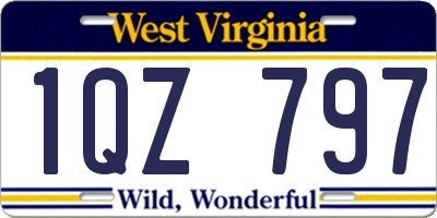 WV license plate 1QZ797