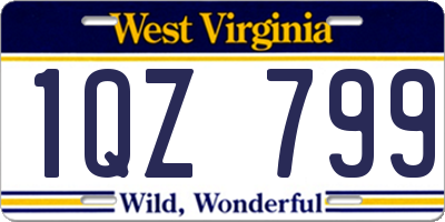 WV license plate 1QZ799