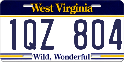 WV license plate 1QZ804