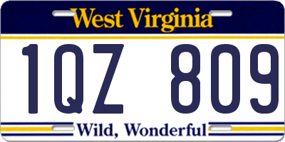 WV license plate 1QZ809
