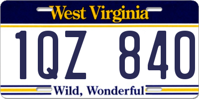 WV license plate 1QZ840