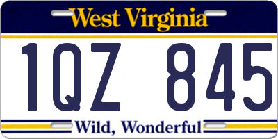 WV license plate 1QZ845