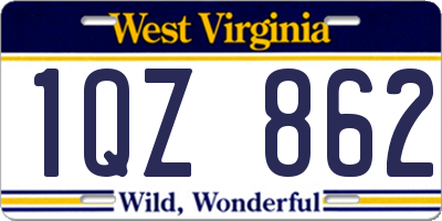WV license plate 1QZ862