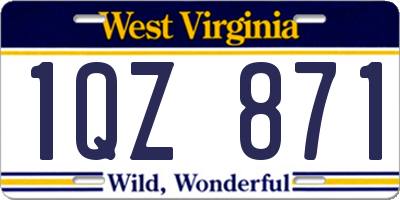 WV license plate 1QZ871