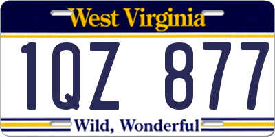 WV license plate 1QZ877