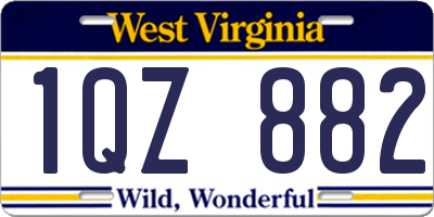 WV license plate 1QZ882
