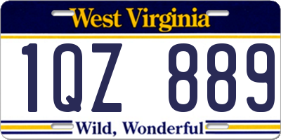 WV license plate 1QZ889