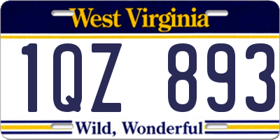 WV license plate 1QZ893