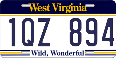 WV license plate 1QZ894