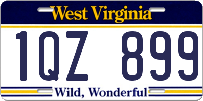 WV license plate 1QZ899