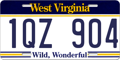 WV license plate 1QZ904