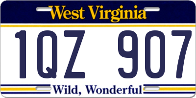 WV license plate 1QZ907