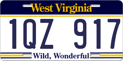 WV license plate 1QZ917