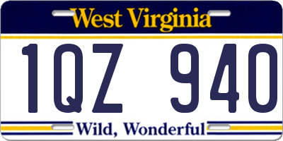 WV license plate 1QZ940
