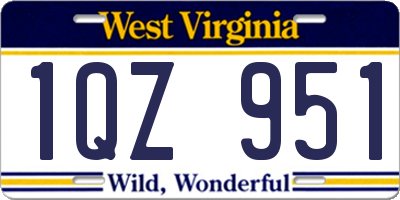WV license plate 1QZ951