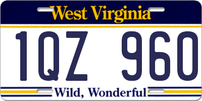 WV license plate 1QZ960