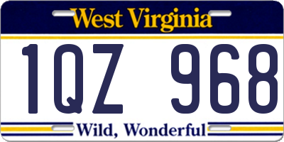 WV license plate 1QZ968