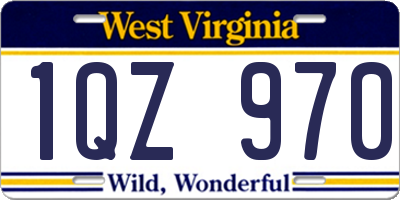 WV license plate 1QZ970
