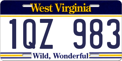 WV license plate 1QZ983