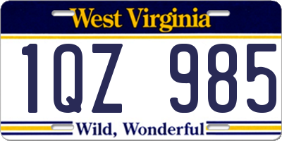 WV license plate 1QZ985