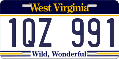 WV license plate 1QZ991