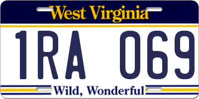 WV license plate 1RA069