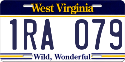 WV license plate 1RA079