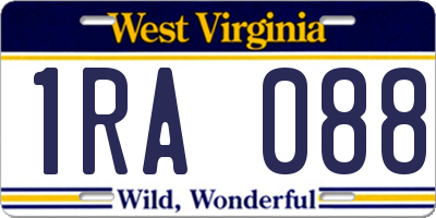 WV license plate 1RA088