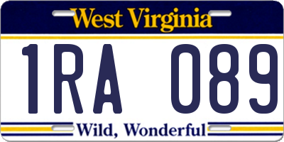 WV license plate 1RA089
