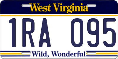 WV license plate 1RA095