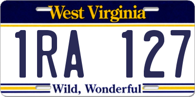 WV license plate 1RA127